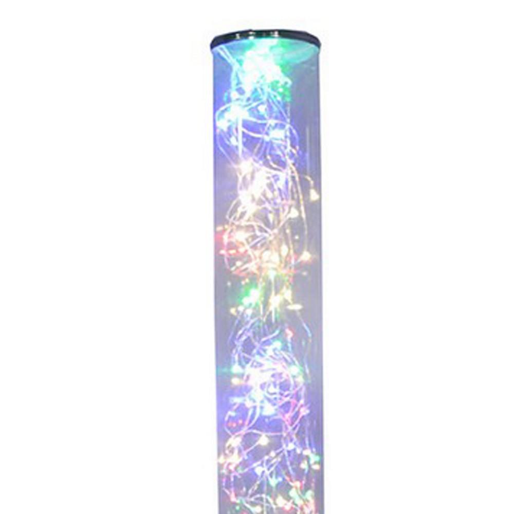 Floor Lamp with LED Bulbs and Wireless Remote Control, Silver - BM240323
