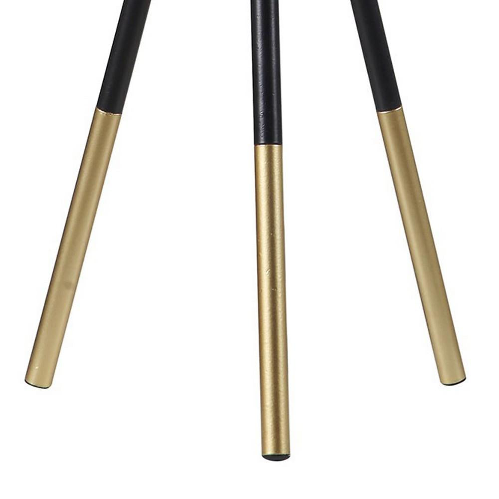 Table Lamp with Tripod Metal Base, Black and Gold - BM240326