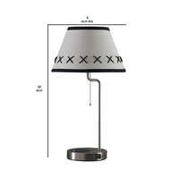 Table Lamp with Wireless Charging and USB Port, Silver - BM240339