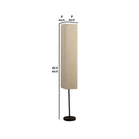 Floor Lamp with Linear Metal Base and Column Shade, Black - BM240342