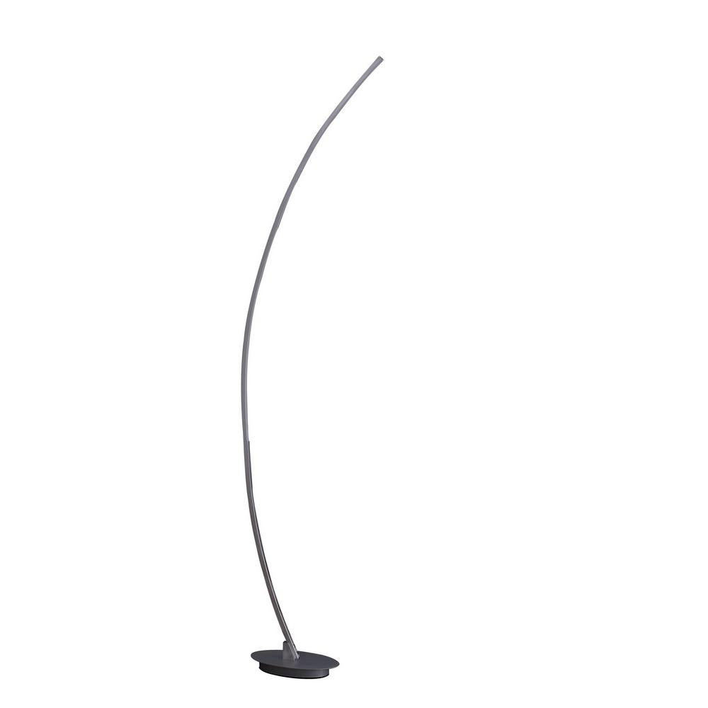 Floor LED Lamp with Metal Arched Design, Brushed Silver - BM240345