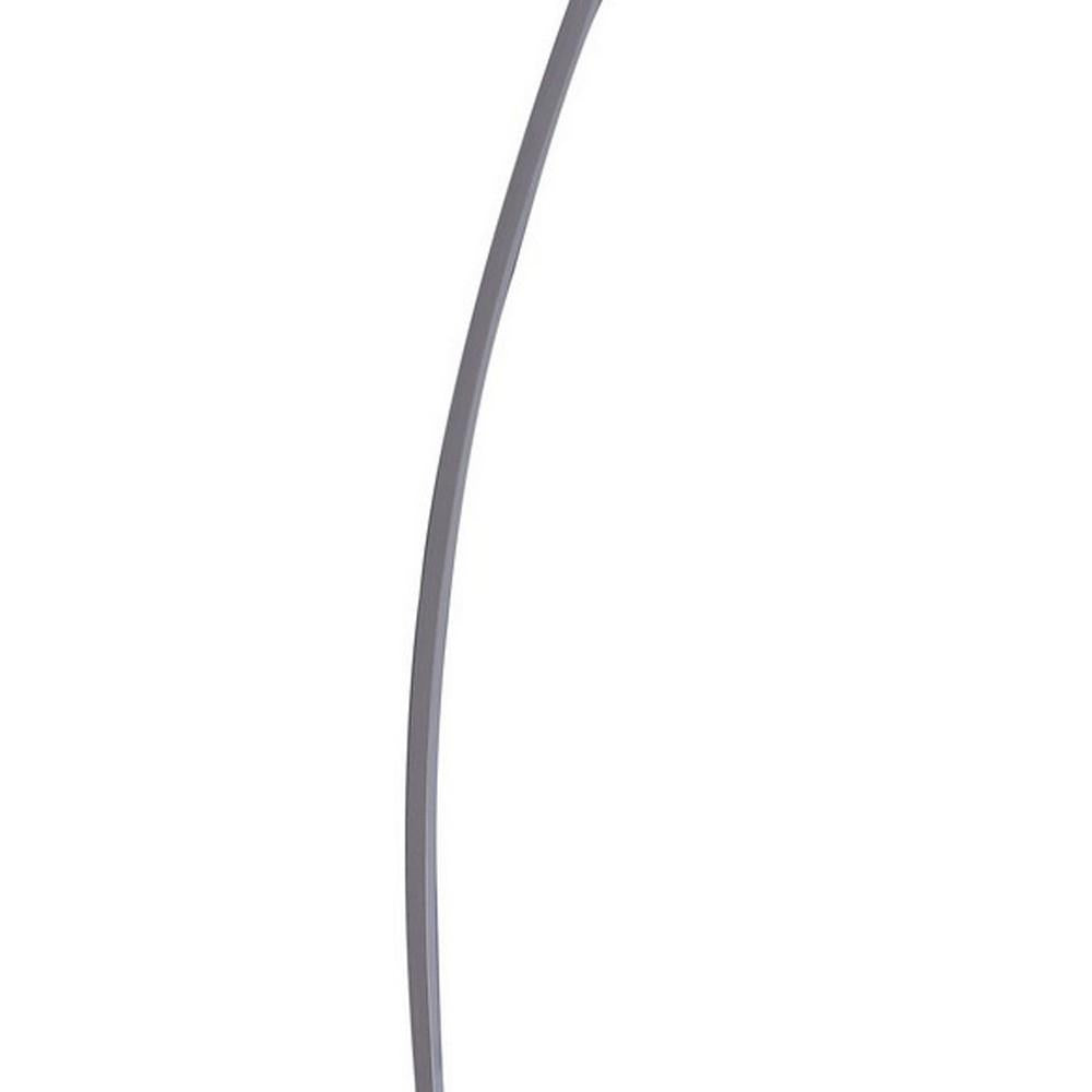 Floor LED Lamp with Metal Arched Design, Brushed Silver - BM240345