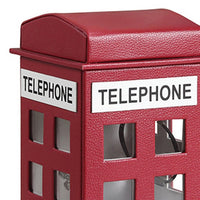 Telephone Booth Jewelry Box with 2 Drawers, Burgundy Red - BM240353