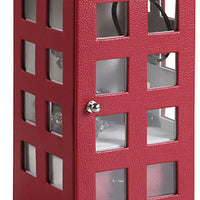 Telephone Booth Jewelry Box with 2 Drawers, Burgundy Red - BM240353