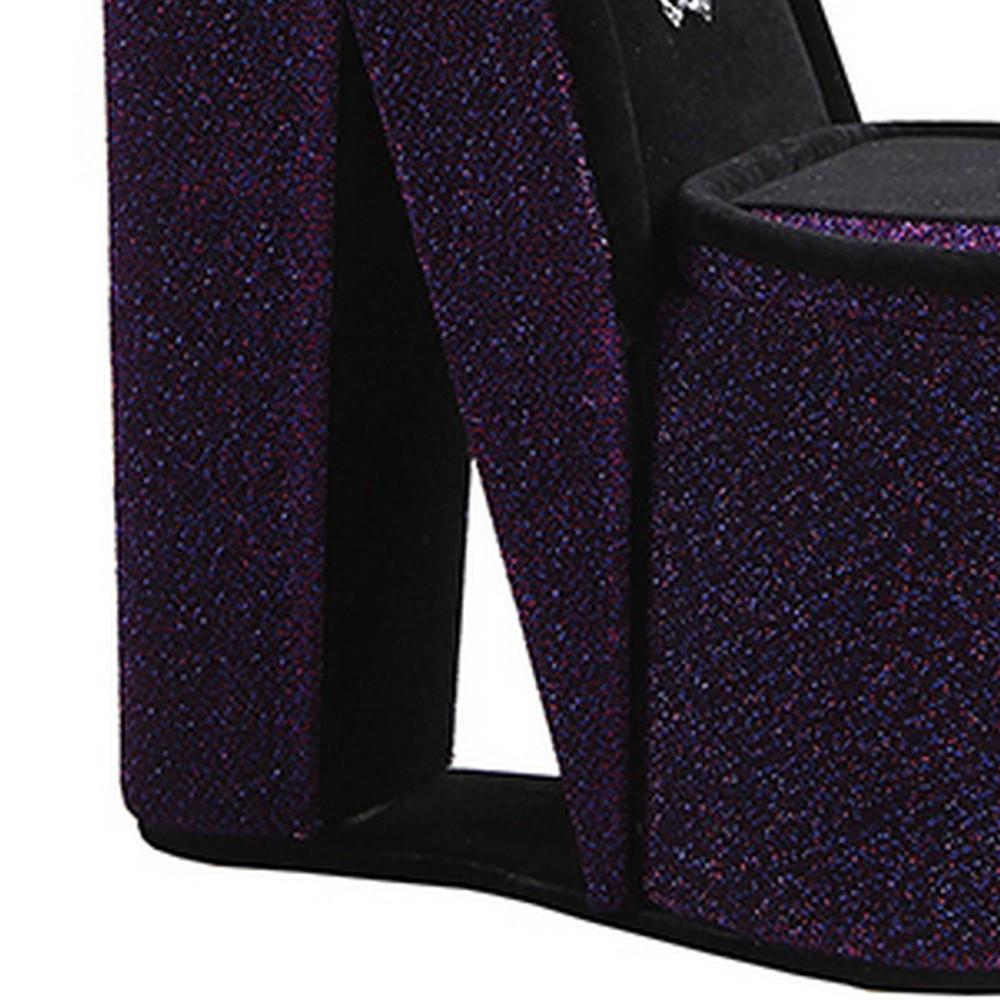 High Heel Shoe Jewelry Box with 3 Hooks and Storage, Purple - BM240355