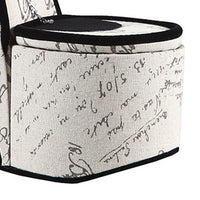 High Heel Script Shoe Jewelry Box with 3 Hooks, Beige and Black - BM240359