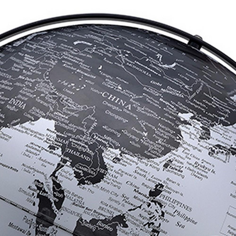 Globe Accent Decor with Inbuilt LED, Black and Gray - BM240408