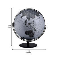 Globe Accent Decor with Inbuilt LED, Black and Gray - BM240408