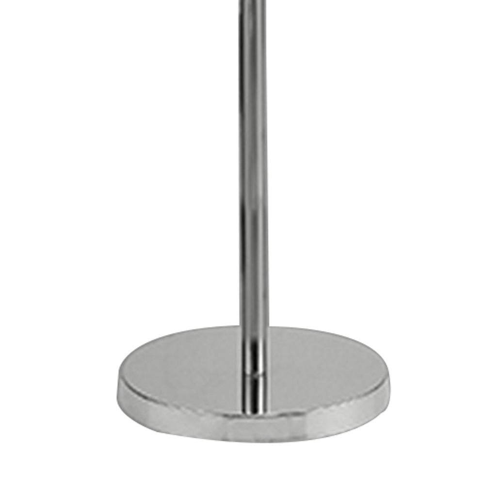 Floor Lamp with Metal Frame and Crystal Accent, White - BM240432