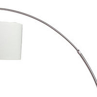 Floor Lamp with Curved Metal Frame and Drum Shade, Silver - BM240435