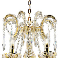 8 Light Metal Chandelier with Crystal Accents, Gold - BM240447
