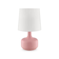 Table Lamp with Teardrop Metal Base and Fabric Shade, Pink - BM240454