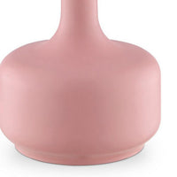 Table Lamp with Teardrop Metal Base and Fabric Shade, Pink - BM240454