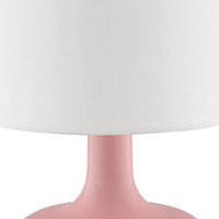 Table Lamp with Teardrop Metal Base and Fabric Shade, Pink - BM240454