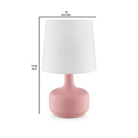 Table Lamp with Teardrop Metal Base and Fabric Shade, Pink - BM240454