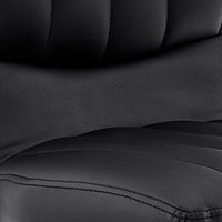 21 Inch Metal and Leatherette Swivel Bar Stool, Black - BM240739