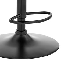21 Inch Metal and Leatherette Swivel Bar Stool, Black - BM240739