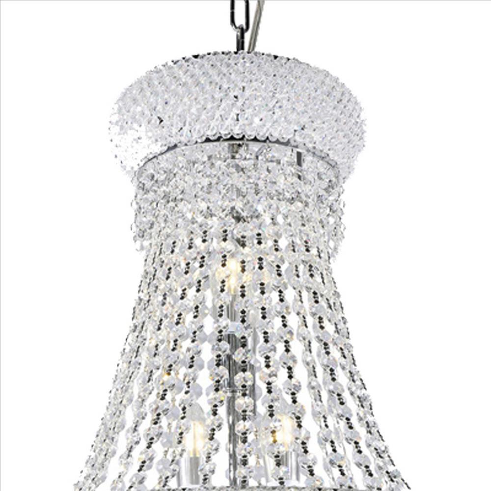 Crystal Ceiling Lamp with Chandelier Design Body, Clear - BM240871