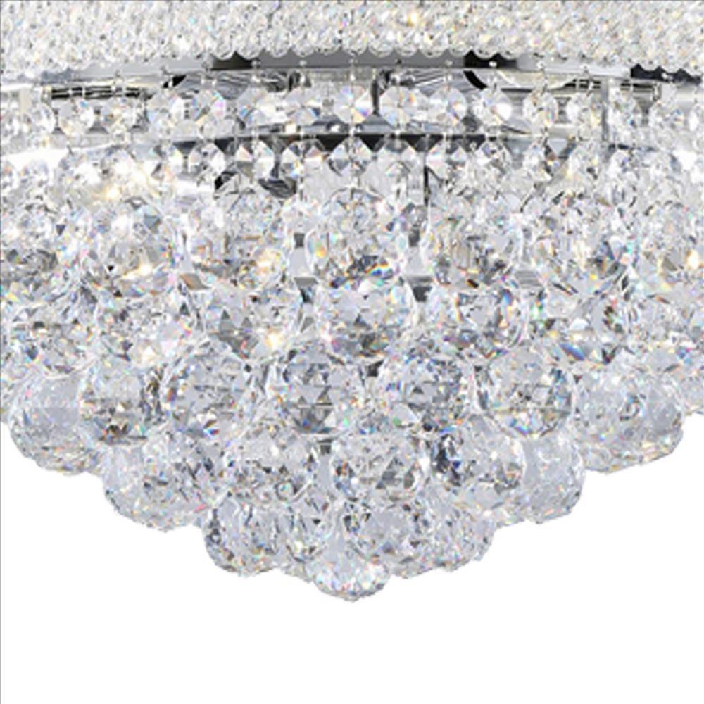 Crystal Ceiling Lamp with Chandelier Design Body, Clear - BM240871
