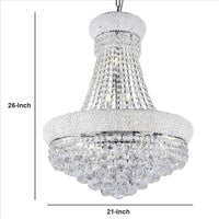 Crystal Ceiling Lamp with Chandelier Design Body, Clear - BM240871