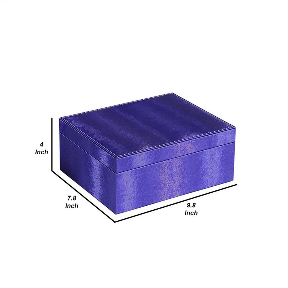 Jewelry Case with 2 Slots and Earrings Hanger, Blue - BM240882