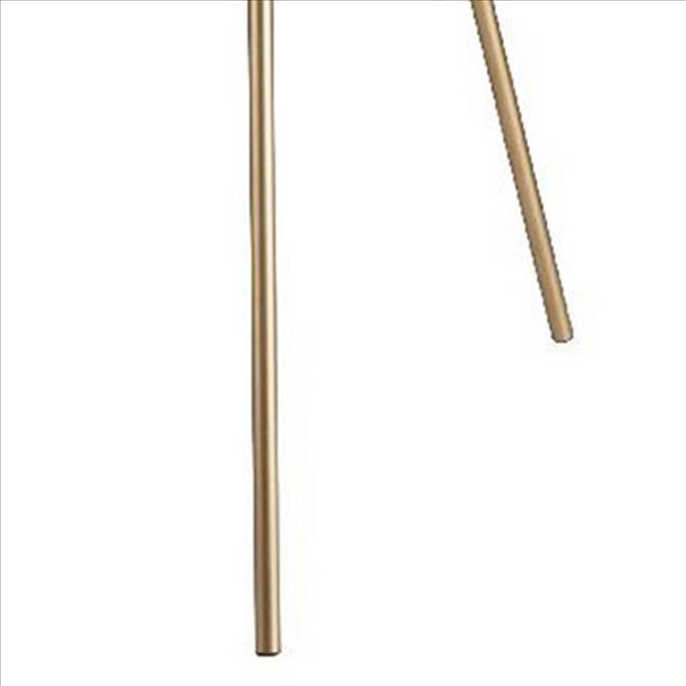 Metal Tripod Legs Floor Lamp with Rotary Switch, Gold - BM240894
