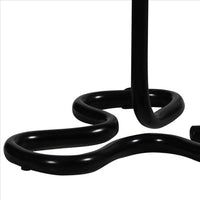 Plastic Shade Metal Table Lamp with Open Clover Base, Black - BM240899