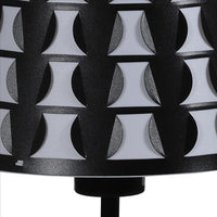 Plastic Shade Metal Table Lamp with Open Clover Base, Black - BM240899