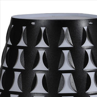 Plastic Shade Metal Table Lamp with Open Clover Base, Black - BM240899