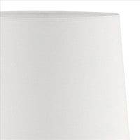 Pot Bellied Shape Metal Table Lamp with 3 Way Switch, White - BM240905