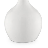 Pot Bellied Shape Metal Table Lamp with 3 Way Switch, White - BM240905