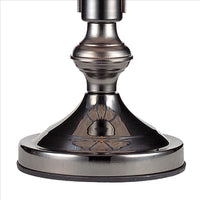 Umbrella Shade Glass Table Lamp with Dolphin Print, Silver - BM240942