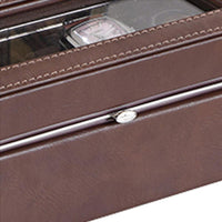 Watch Case with 4 Slots and Removable Cushions, Brown - BM240947