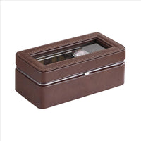 Watch Case with 4 Slots and Removable Cushions, Brown - BM240947