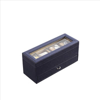 Watch Case with Drawer Display and  4 Slots, Blue - BM240949