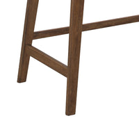 2 Piece Wooden Writing Desk Set with Padded Seat, Brown - BM246093
