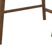 2 Piece Wooden Writing Desk Set with Padded Seat, Brown - BM246093