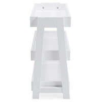 Accent Table with 3 Tier Tray Design Shelves, White - BM248103