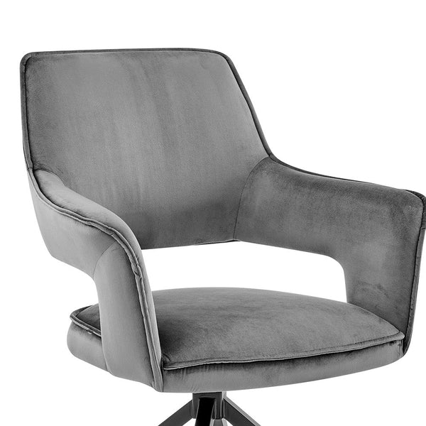 Velvet Upholstered Contemporary Accent Chair, Black and Gray - BM248163