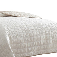 Veria 3 Piece King Quilt Set with Channel Stitching The Urban Port, Cream and Beige - BM249997