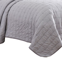 Veria 3 Piece Queen Quilt Set with Channel Stitching The Urban Port, Light Gray - BM250000