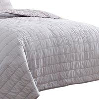 Veria 3 Piece Queen Quilt Set with Channel Stitching The Urban Port, Light Gray - BM250000