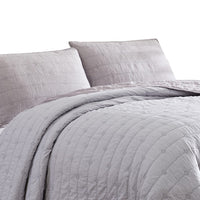 Veria 3 Piece King Quilt Set with Channel Stitching The Urban Port, Light Gray - BM250001