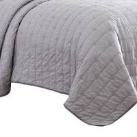 Veria 3 Piece King Quilt Set with Channel Stitching  Light Gray - BM250001