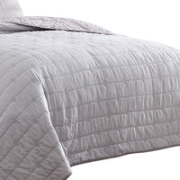Veria 3 Piece King Quilt Set with Channel Stitching The Urban Port, Light Gray - BM250001