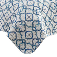 Veria 3 Piece King Quilt Set with Embroidery The Urban Port, White and Blue - BM250151