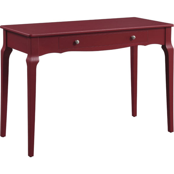 Wooden Storage Drawer Glide Writing Desk, Red - BM250410