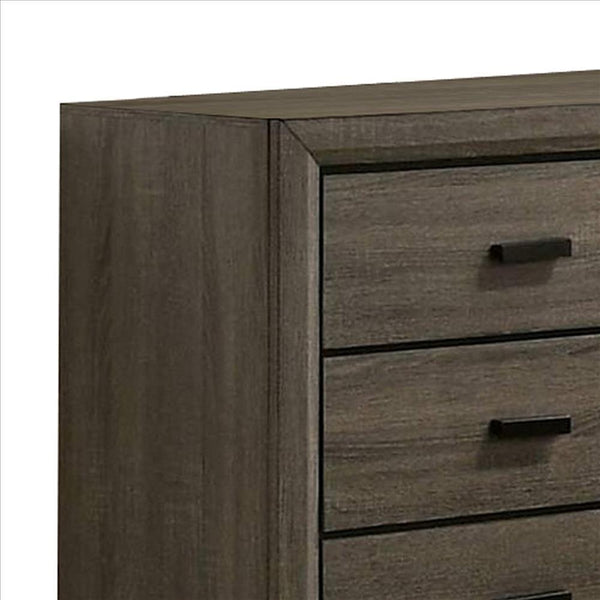 Dresser with Black Rectangular Pulls, Gray - BM253015