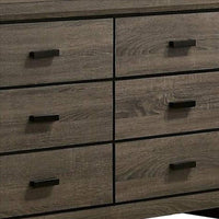 Dresser with Black Rectangular Pulls, Gray - BM253015