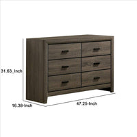Dresser with Black Rectangular Pulls, Gray - BM253015